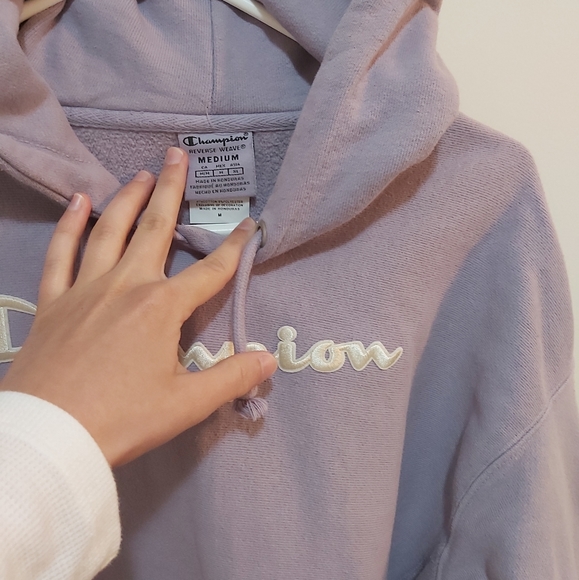 Champion Light Purple Cotton Hoodie Size Small (S) - Picture 4 of 7